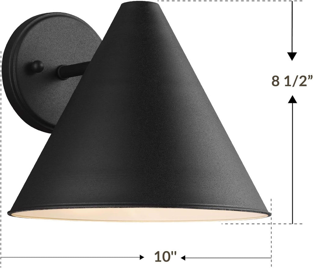 Crittenden Outdoor Wall Sconce, Black Aluminum