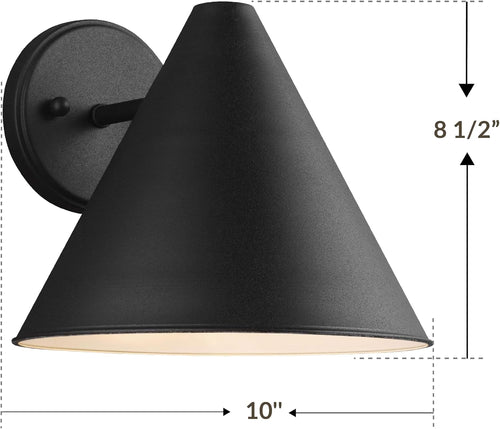 Crittenden Outdoor Wall Sconce, Black Aluminum