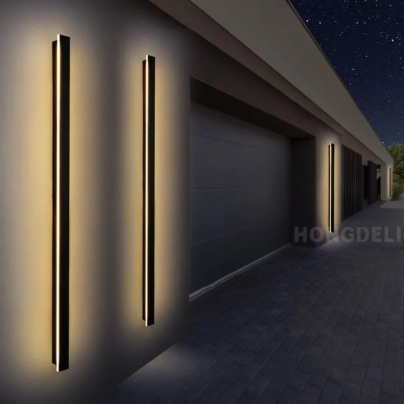 Waterproof Outdoor Wall Light LED Long Wall Light IP65 Aluminum Garden Villa Porch Decorative Light 110V 220V Outdoor Lighting