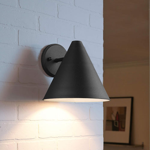 Crittenden Outdoor Wall Sconce, Black Aluminum